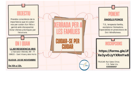 Xerrada per famílies: “Cuidar-se per cuidar”, amb Àngels Ponce