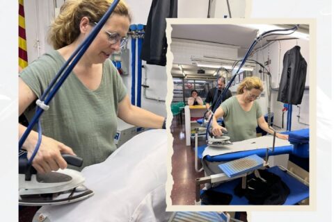 Professionals de la Bugaderia de la Fundació Iris participen en una formació especialitzada de tècniques de planxat